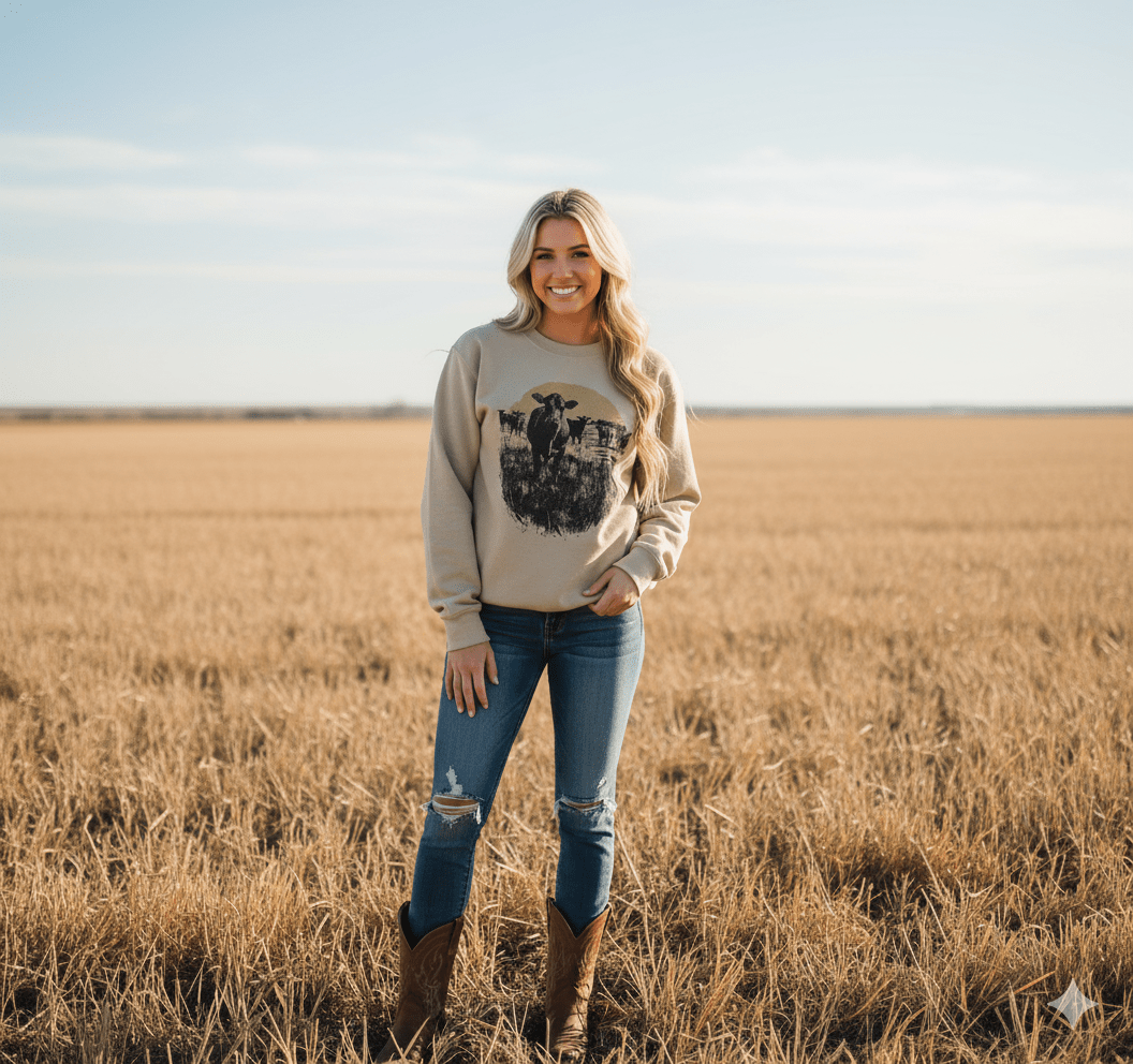 Wild Junkie Pasture Sunset Graphic Sweatshirt — sweatshirts category context