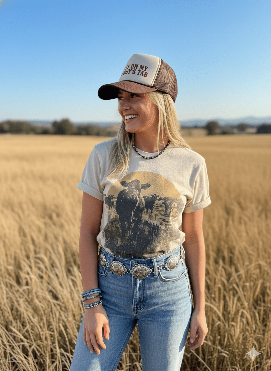 Wild Junkie Pasture Sunset Graphic Tee — graphic tees category context