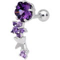 BodyCandy 1/4 Purple Gem Cascade Right Cartilage Earring — main product shot