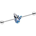 BodyCandy Clear Gem Blue Mythical Mermaid Industrial Barbell 38mm — main product shot