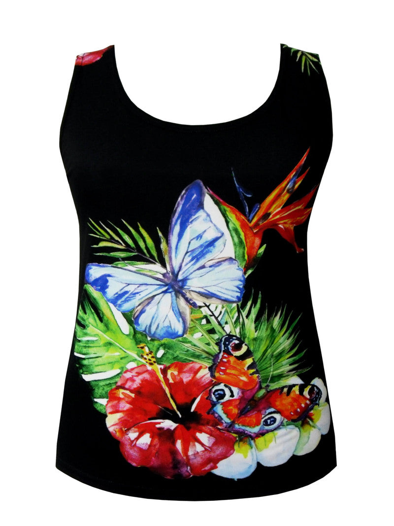 KADOU BOUTIQUE Tropical Black Twin Set — detail close-up