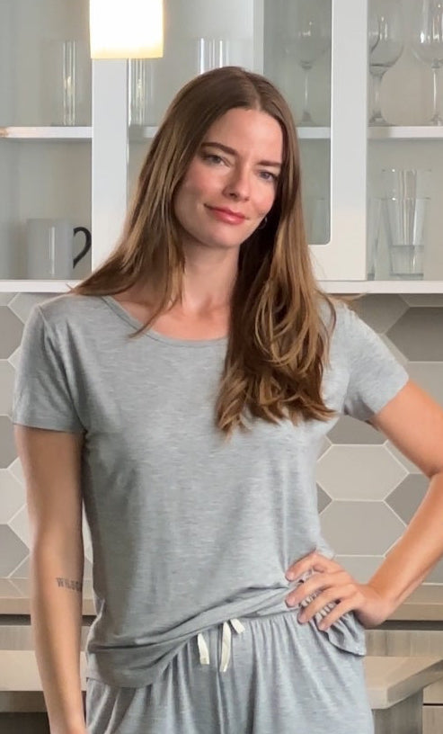 Spun Bamboo Women’s Bamboo Lounge Short Sleeve T-Shirt — side view