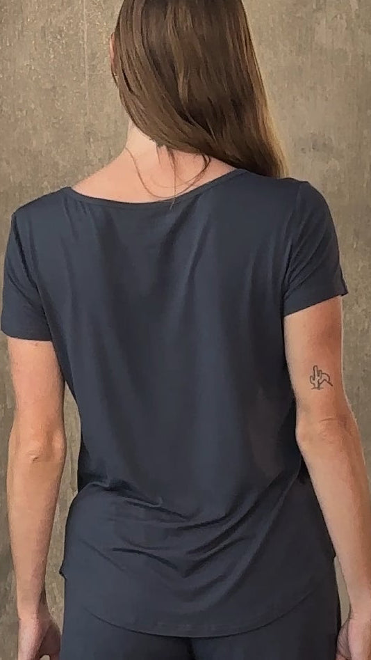 Spun Bamboo Women’s Bamboo Lounge Short Sleeve T-Shirt — lifestyle context