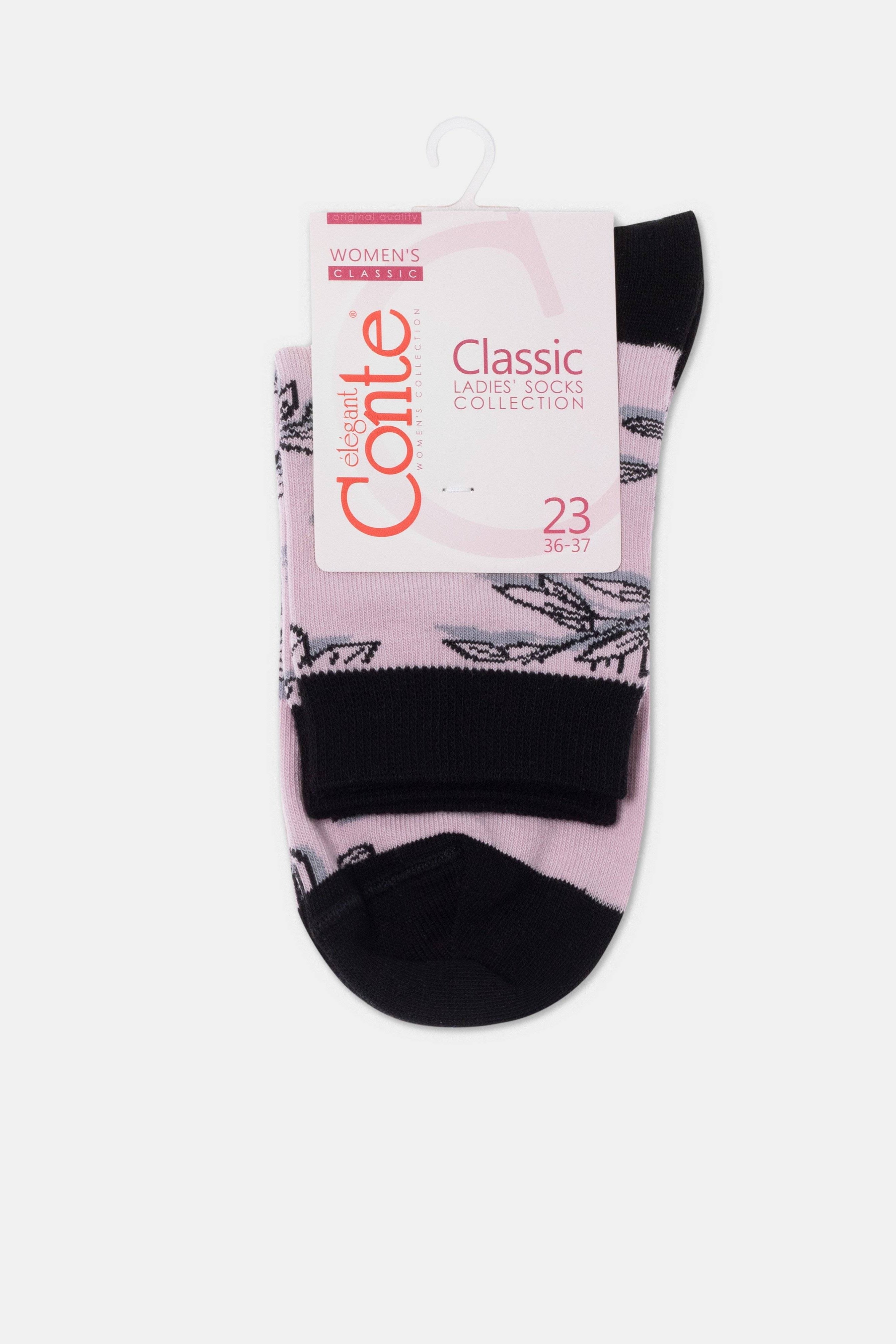 TheRanok.com Conte Cotton Socks Classic - 435 Flowers With Shadow — back view