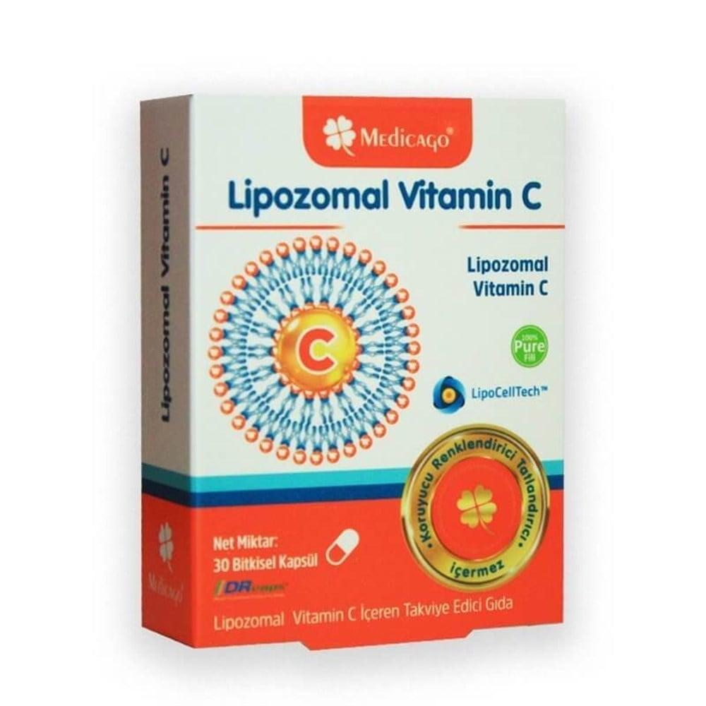 Medicago Liposomal Vitamin C Supplement - 30 Herbal Capsules for Immune Support