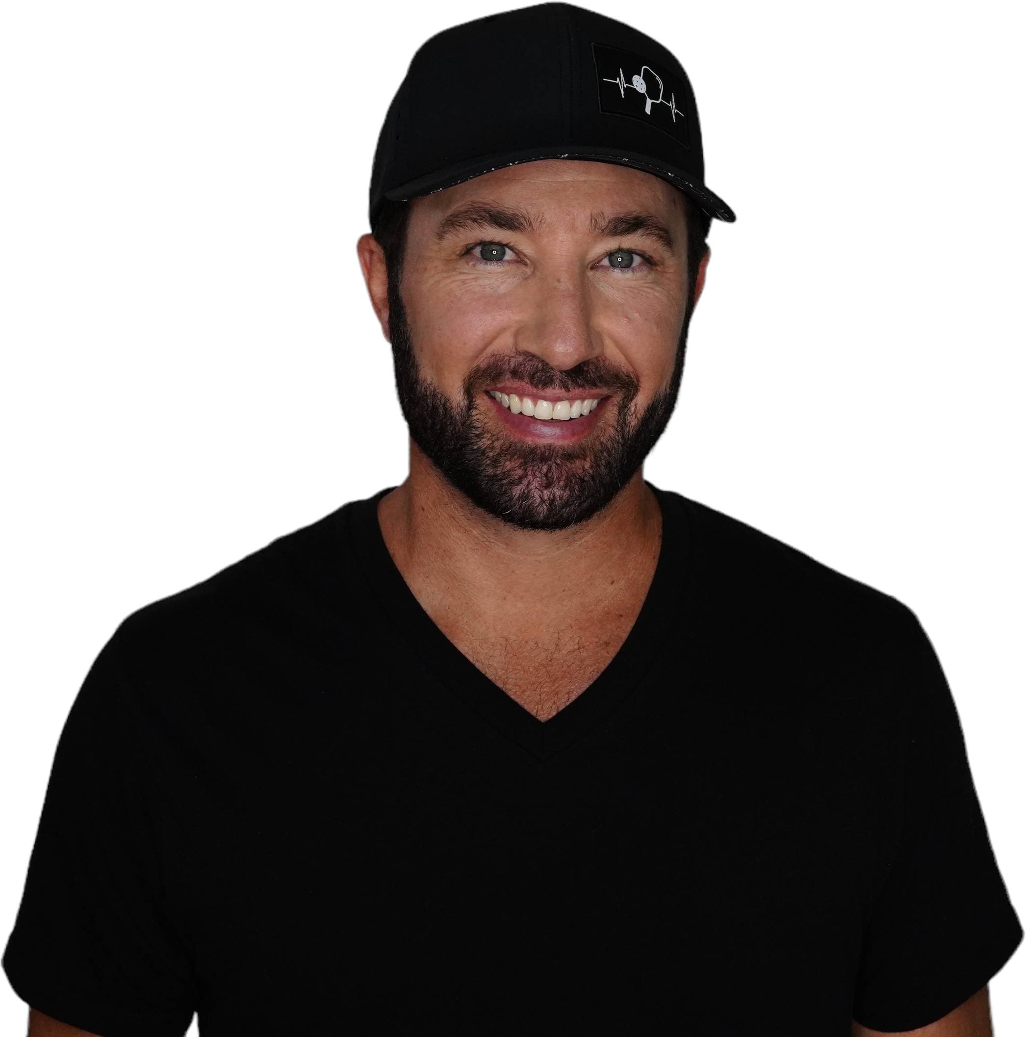 Pickleball Hat - Baseball Hat Fit - Black - Laser Mesh