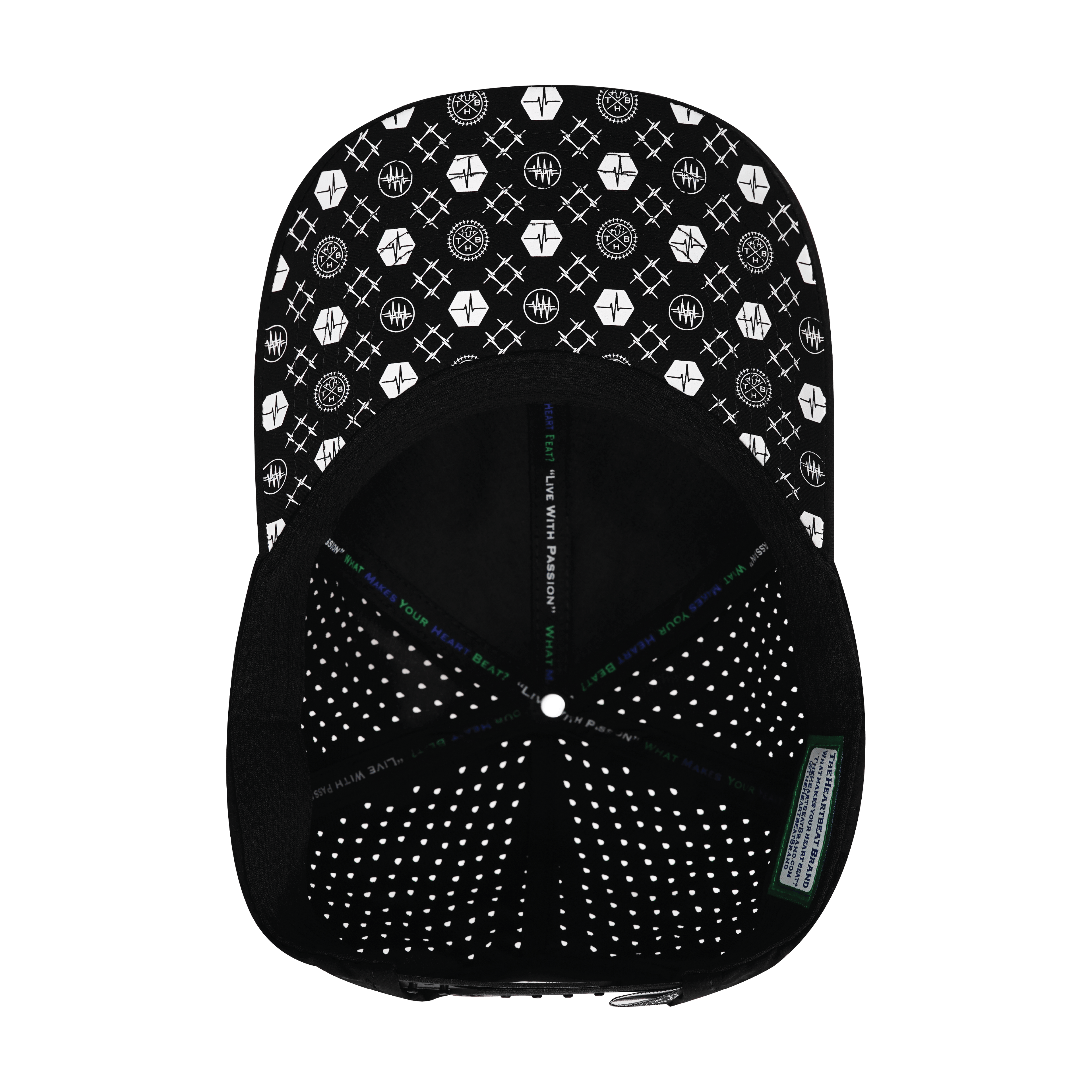 The Heartbeat Brand Pickleball Hat - Low Profile - Ponytail - Black - Laser Mesh — lifestyle worn / used context