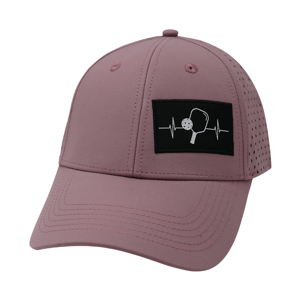Pickleball Hat - Low Profile - Ponytail - Dusty Pink - Laser Mesh
