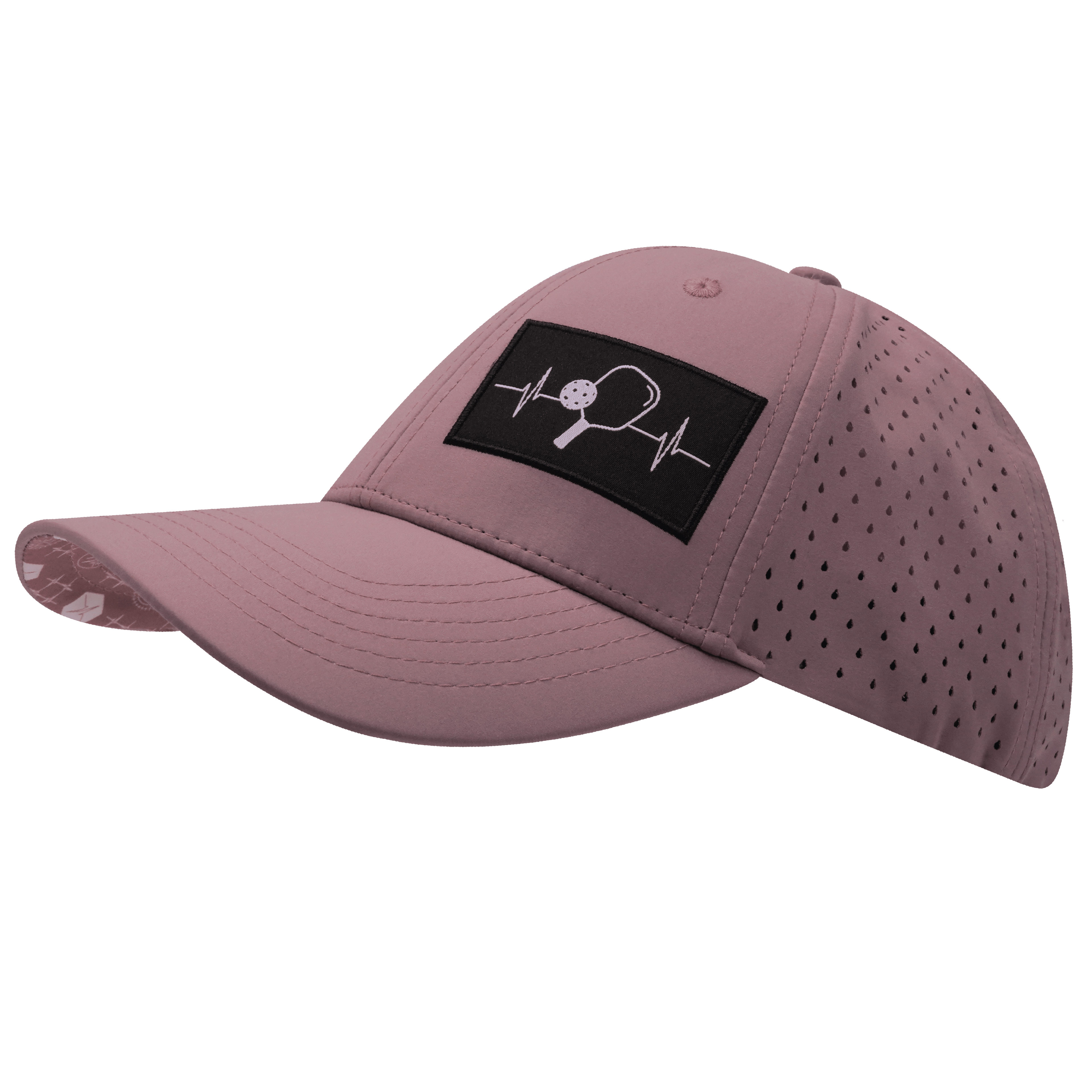 Pickleball Hat - Low Profile - Ponytail - Dusty Pink - Laser Mesh