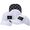 The Heartbeat Brand Pickleball Hat - Low Profile - Ponytail - White - Laser Mesh — main product shot