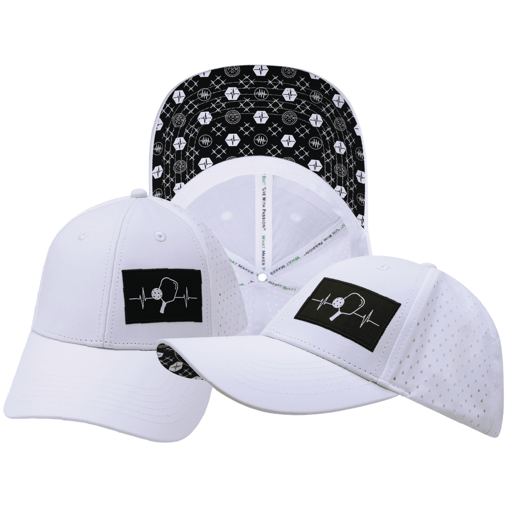 The Heartbeat Brand Pickleball Low Profile Hat — Ponytail / White — alternative angle