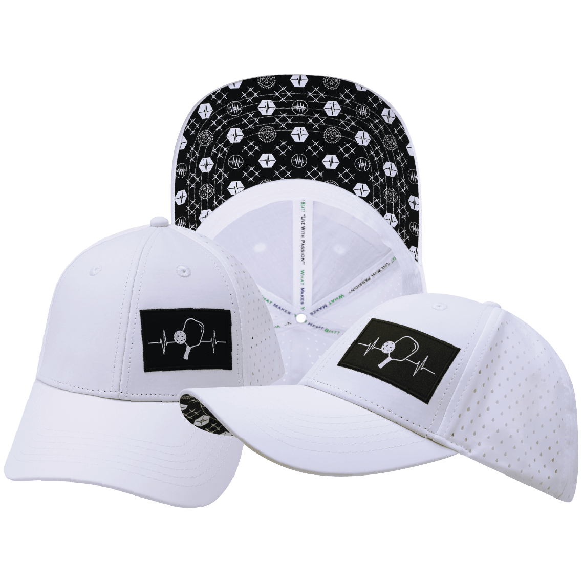 The Heartbeat Brand Pickleball Low Profile Hat — Ponytail / White — alternative angle