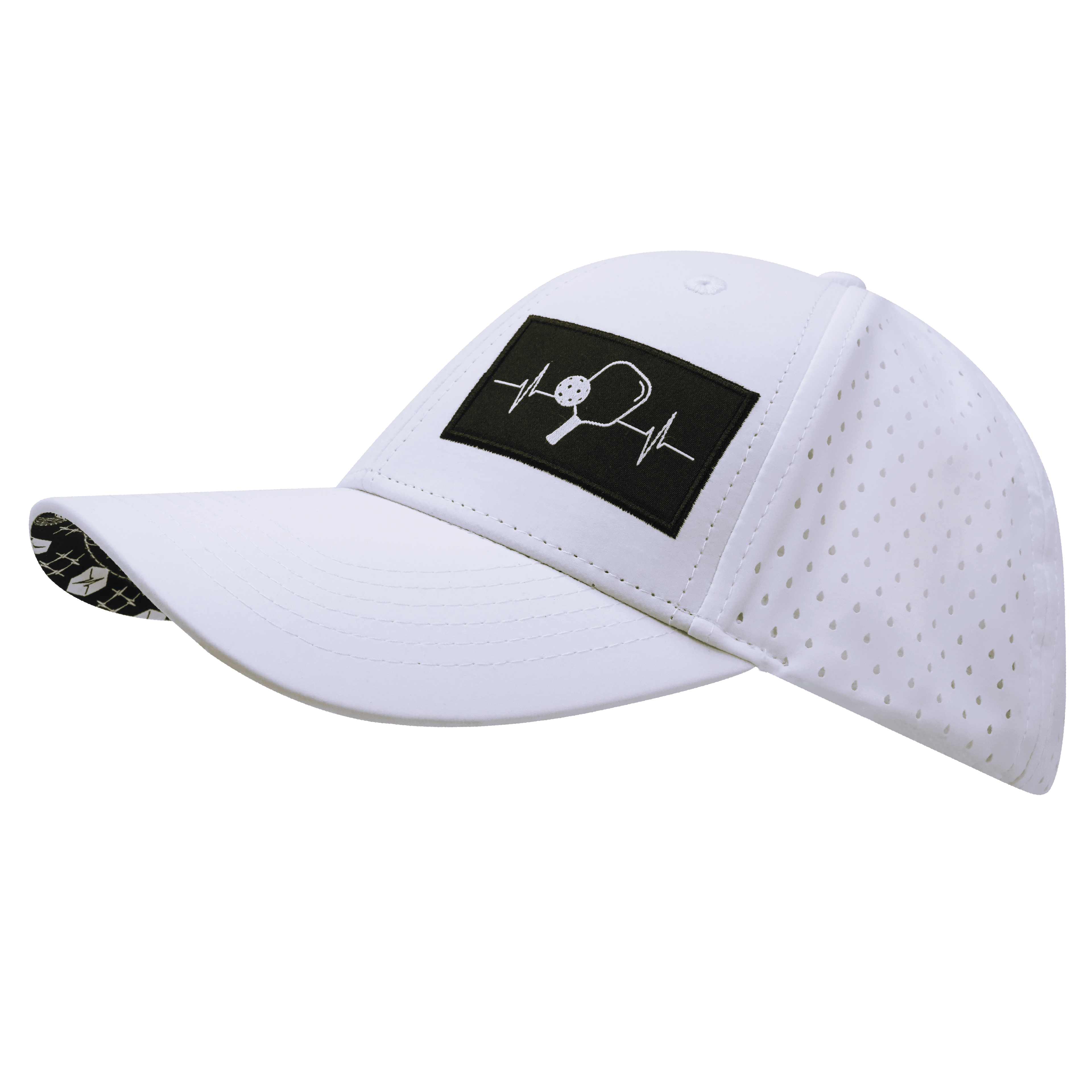 The Heartbeat Brand Pickleball Hat - Low Profile - Ponytail - White - Laser Mesh — low profile hat category context