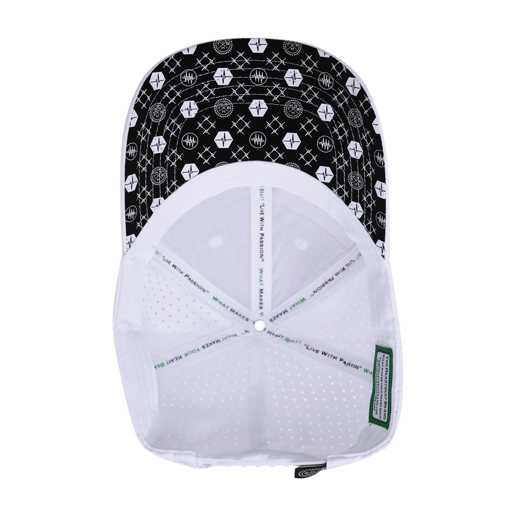 The Heartbeat Brand Pickleball Hat - Low Profile - Ponytail - White - Laser Mesh — lifestyle worn / used context