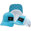 The Heartbeat Brand Pickleball Trucker Hat — Neon Blue Green / White — main product shot