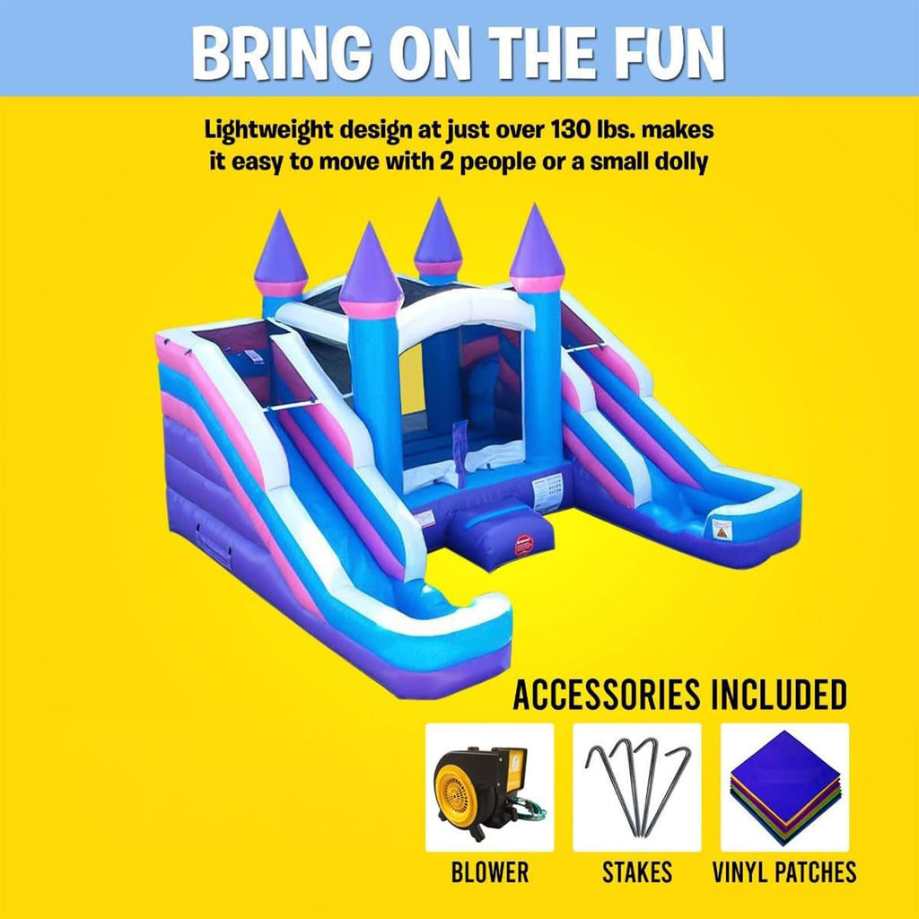 16FT Pink Castle Bounce House Combo With Double Water Slide (SAK84027) – SAKSBY WHOLESALE, view 5