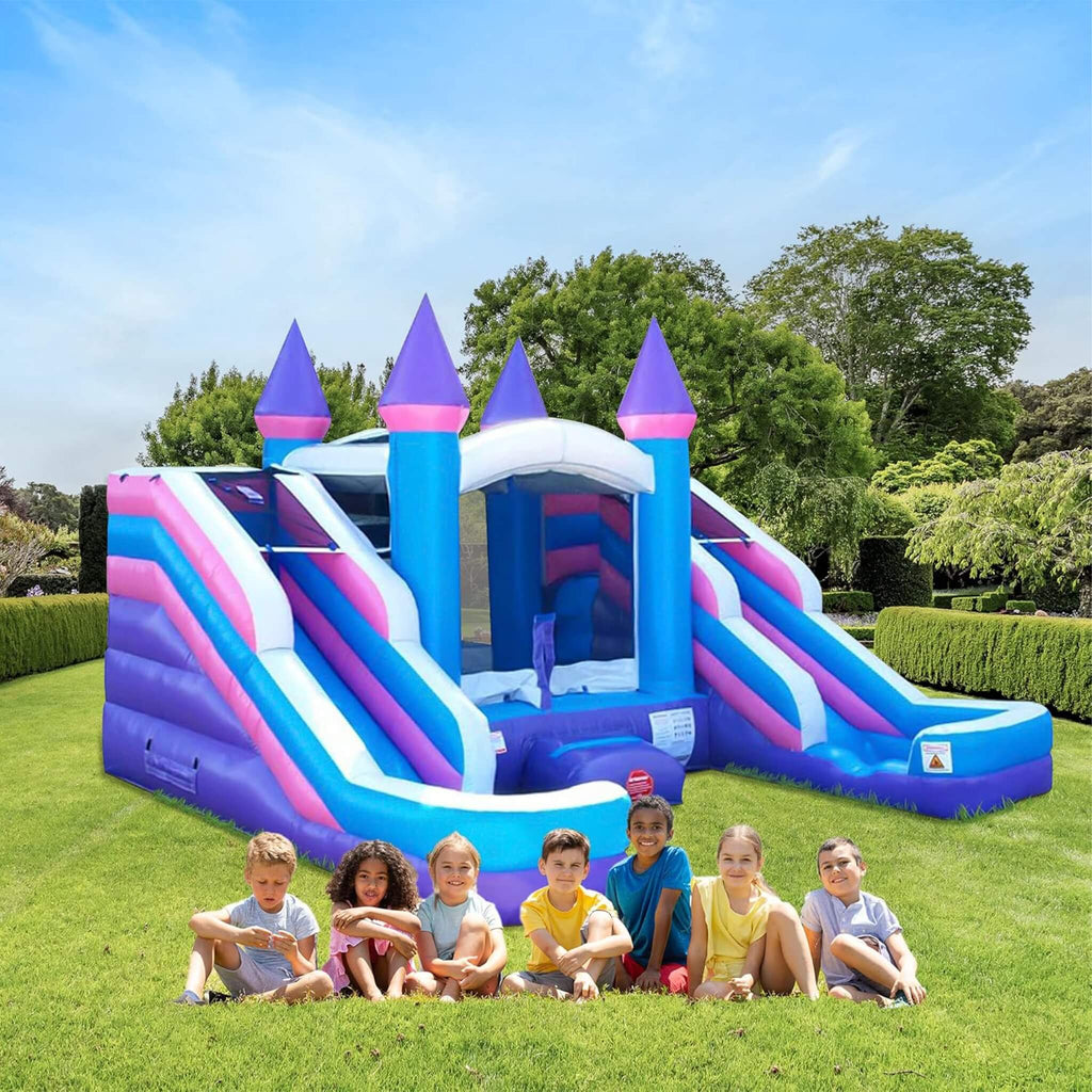 16FT Pink Castle Bounce House Combo With Double Water Slide (SAK84027) – SAKSBY WHOLESALE, view 3