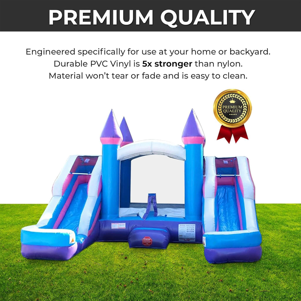 16FT Pink Castle Bounce House Combo With Double Water Slide (SAK84027) – SAKSBY WHOLESALE, view 4