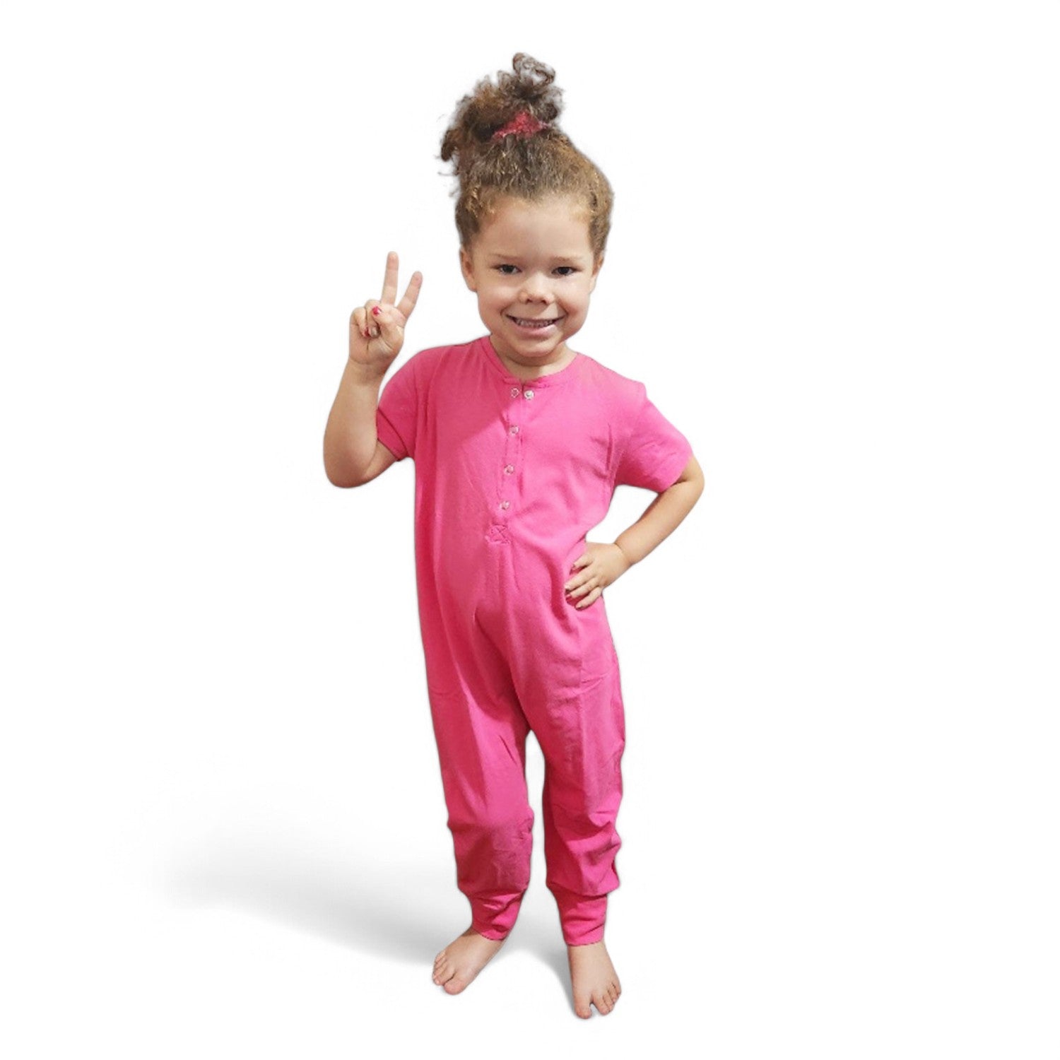 ParkerandTalia Ultimate Comfort Playsuit -PINK — sensory-friendly playsuit