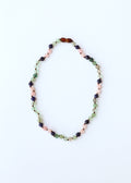 CanyonLeaf Fluorite + Lapis Lazuli + Rose Quartz || Gemstone Necklace — side view