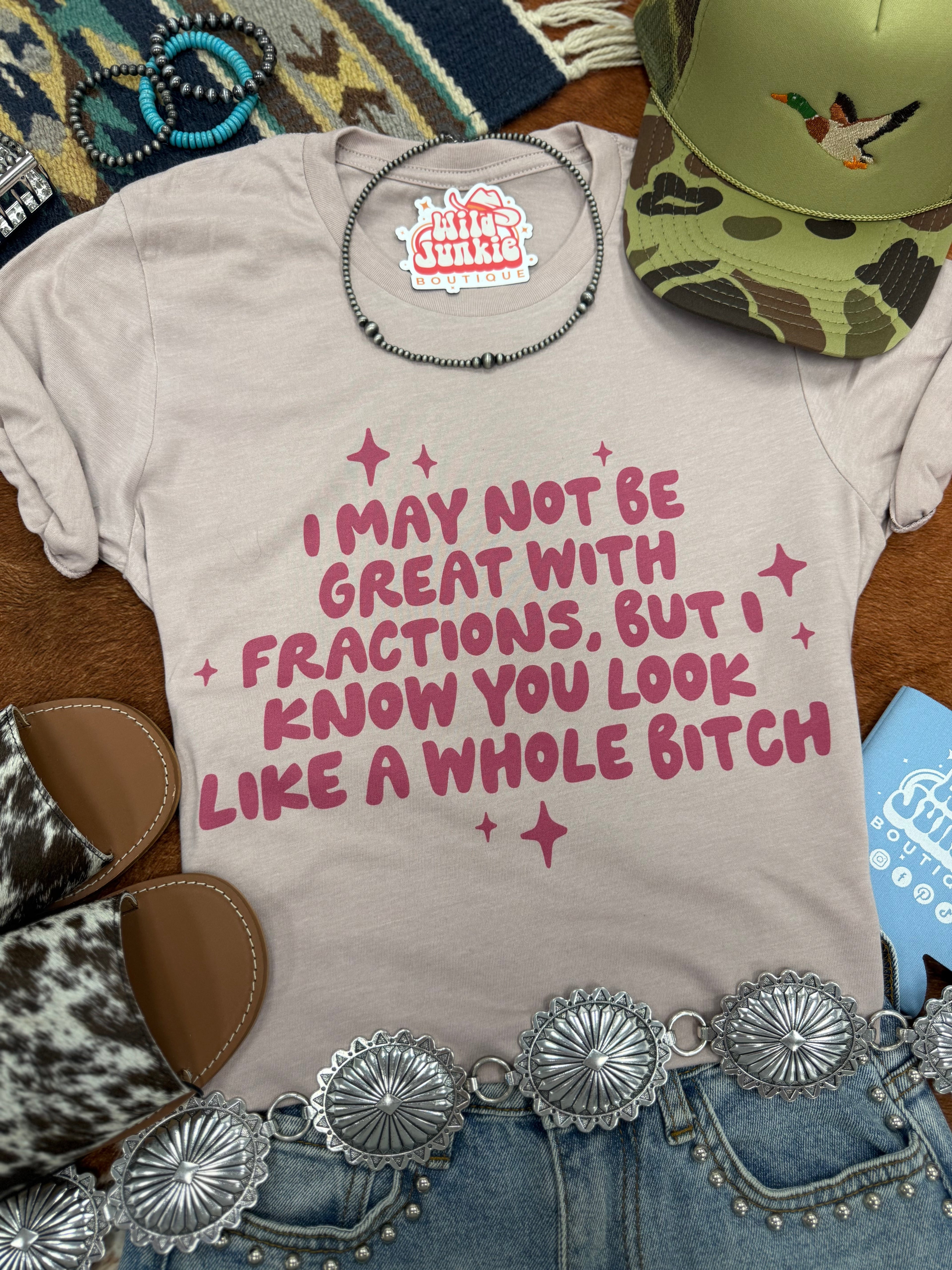 Wild Junkie I May Not Be Great With Fractions Graphic Tee — main product shot