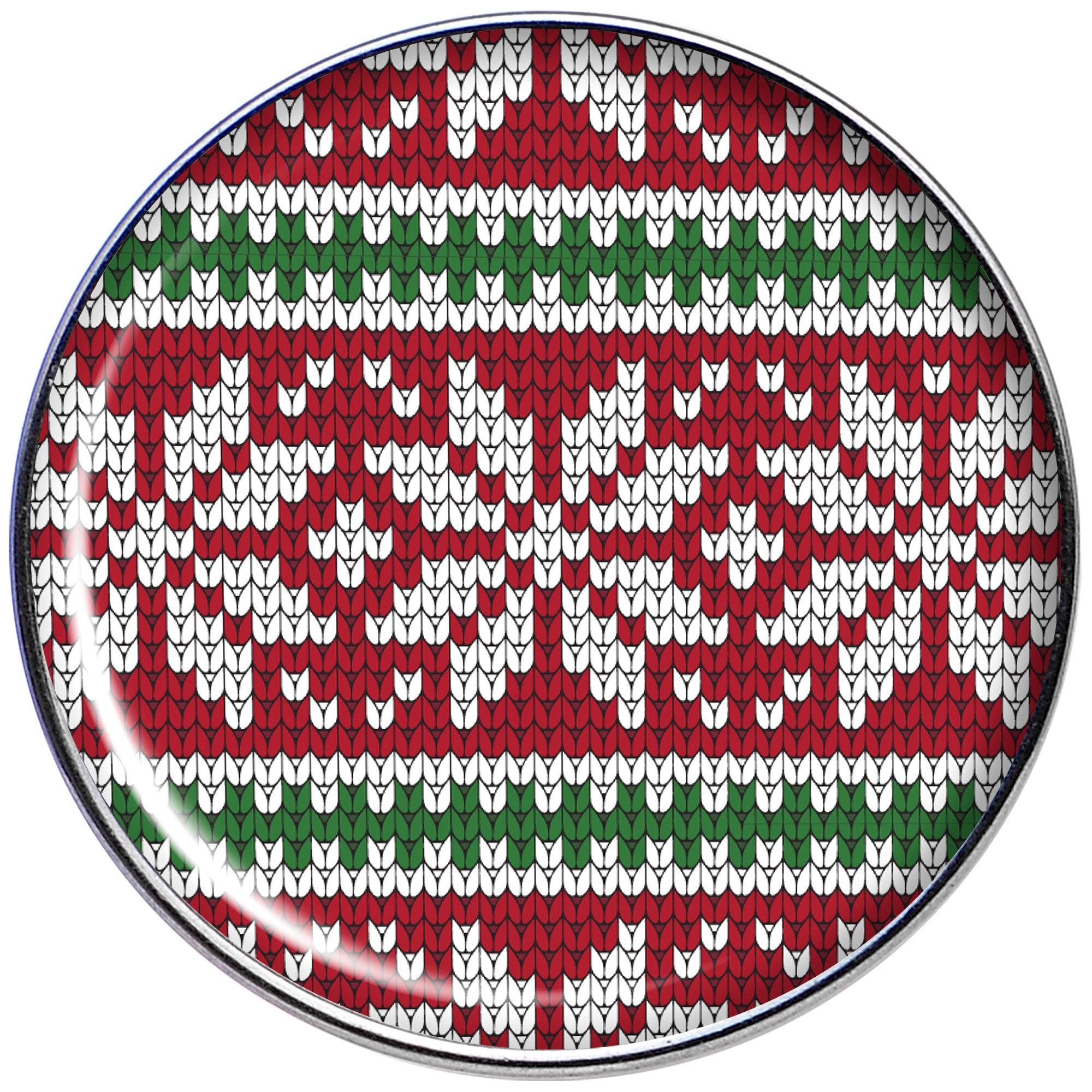 BodyCandy 16G 1/4 Red Green Christmas Sweater Tragus Cartilage Earring — detail and construction