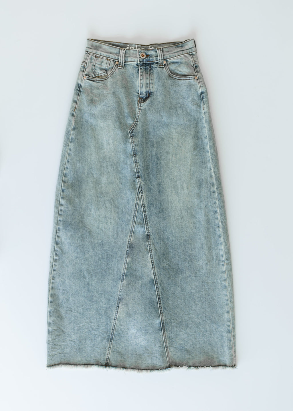 Inherit Co. Piper A-line Long Denim Maxi Skirt - FINAL SALE — back view