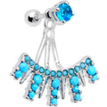 BodyCandy 1/4 Aqua Gem Darling Fan Dangle Cartilage Tragus Piercing — main product shot