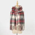 Mariam's Collection Plaid Fringe Scarf Faux Wool Warm Winter Fashion Accessory (MAC332) — detail shot 6