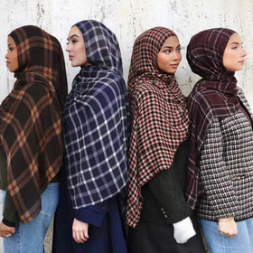 Plaid & Houndstooth Hijab Scarf (MH213)