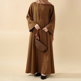 Mariam's Collection Plain Linen Abaya 3-Piece Set (MOA016)