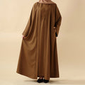Mariam's Collection Mariam's Collection Plain Linen Abaya 3-Piece Set (MOA016) — construction detail