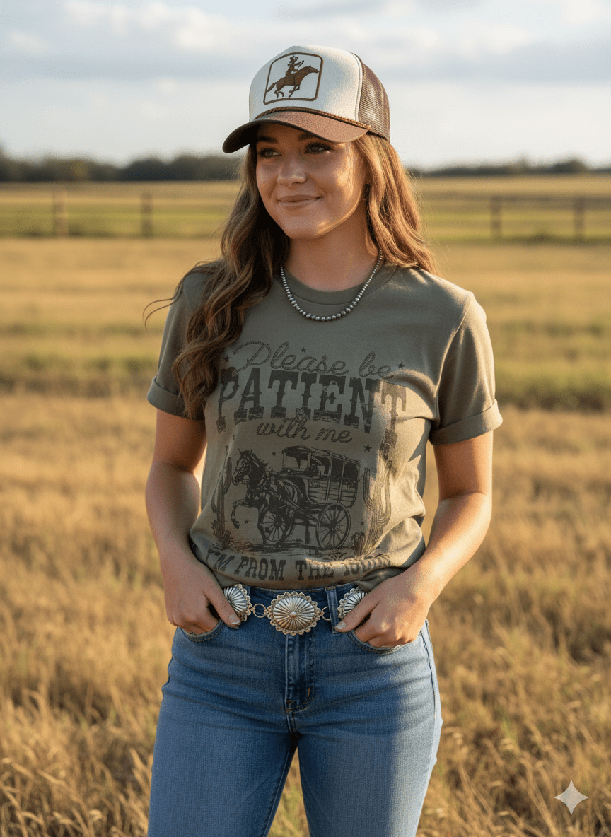 Wild Junkie Please Be Patient With Me Graphic Tee — construction detail