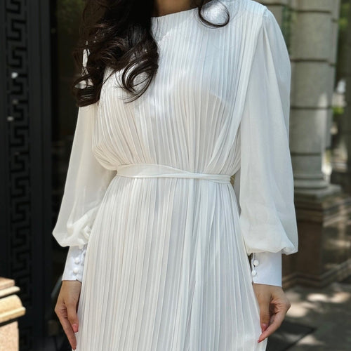 Pleated Tiered Maxi Dress(MS466)