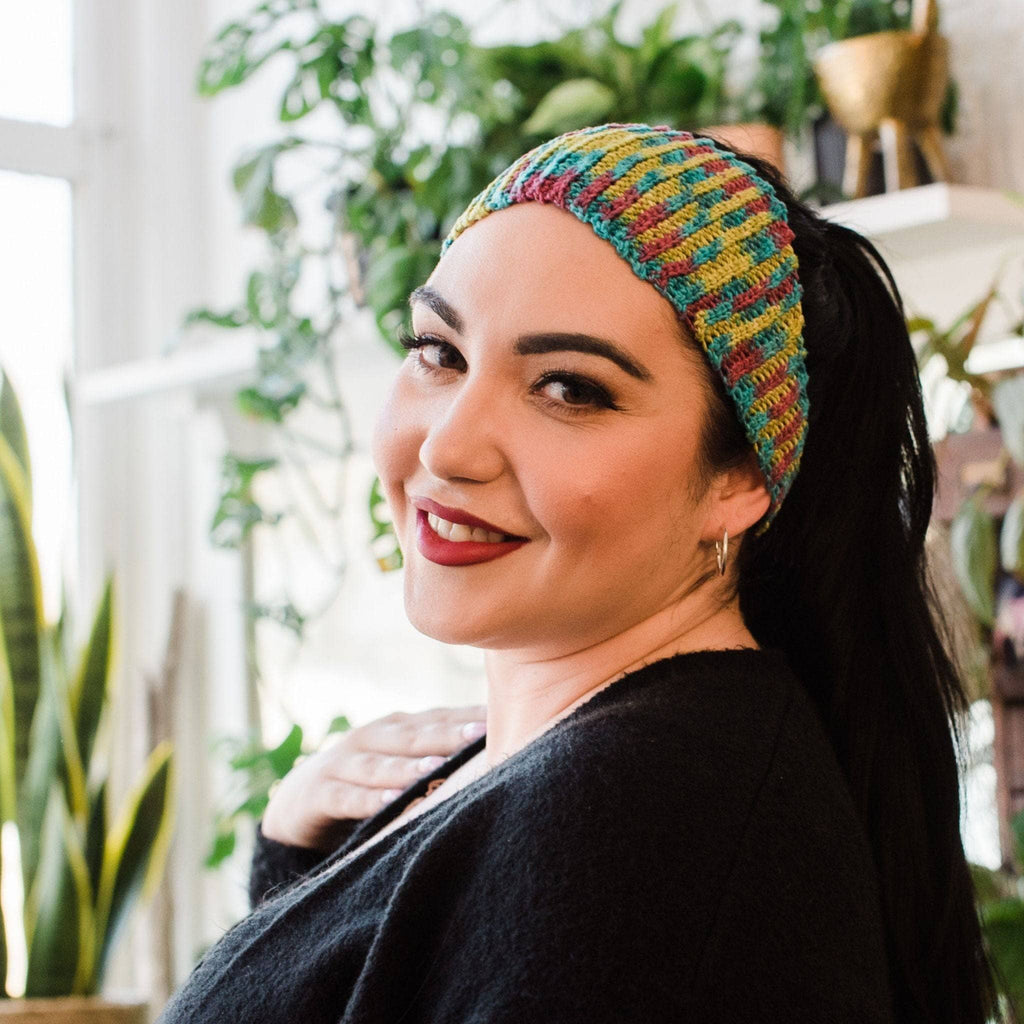 Darn Good Yarn Plume Headband Knit & Crochet Kit — main product shot