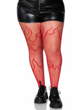 Plus Size Flame Net Tights
