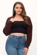 Plus Size Knit Shrug Cropped Cardigan | Everyday Layering Essential