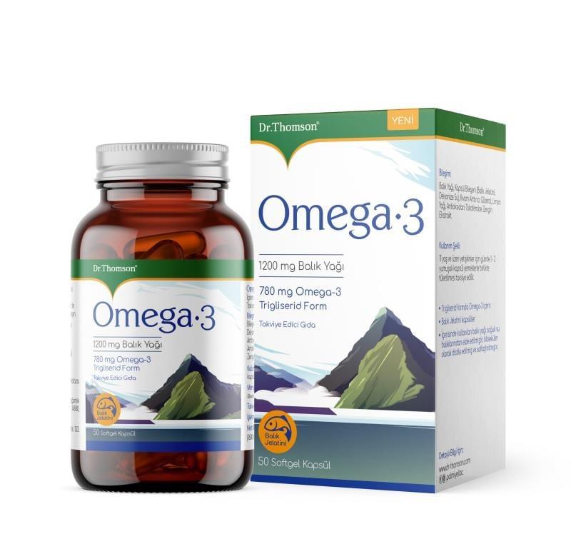 Dr. Thomson Omega-3 1200 mg Fish Oil Capsules - 50 Count, Heart Health & Wellness Support