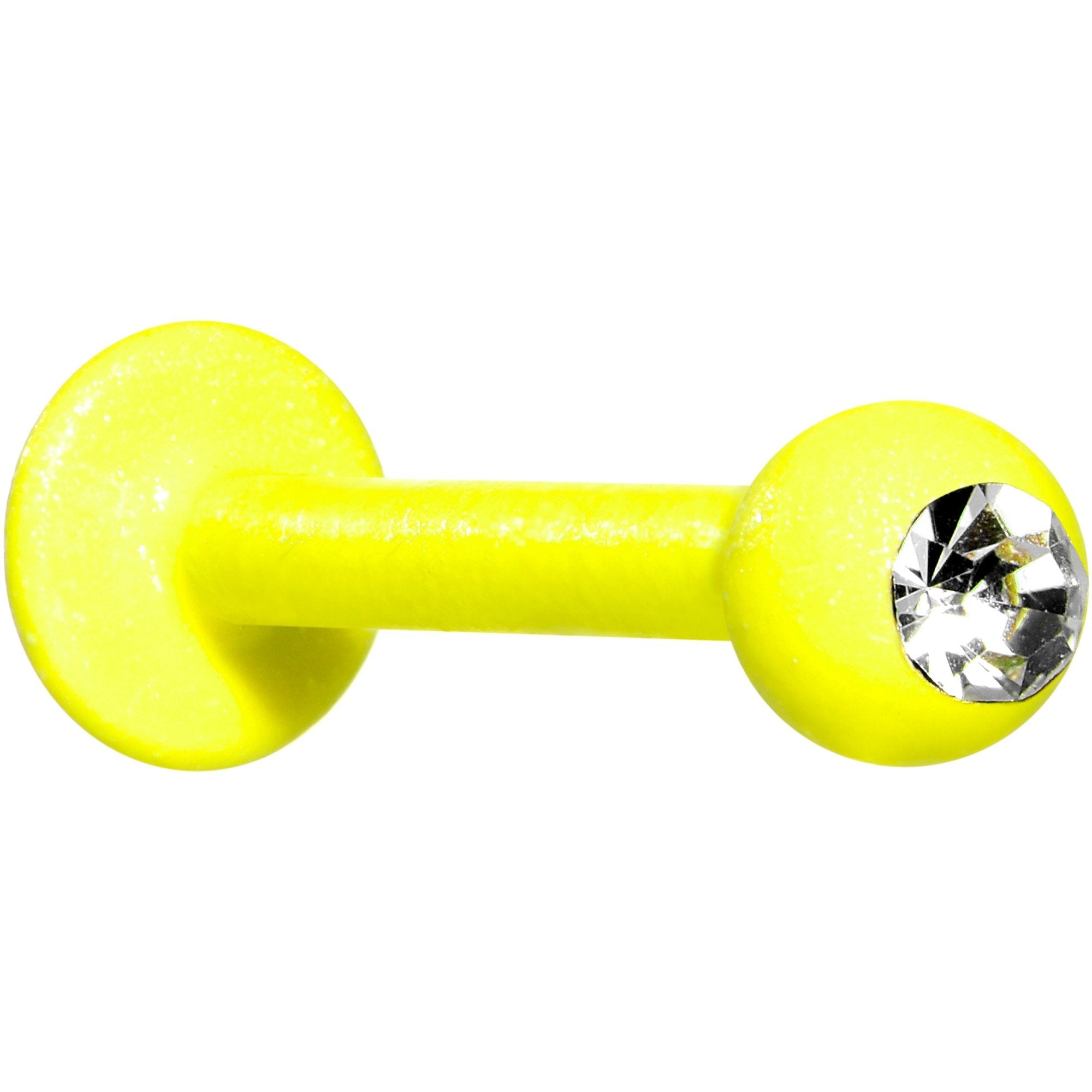 BodyCandy 16G 3/8 Clear Gem Yellow Glow In The Dark Effect Labret Monroe — main product shot