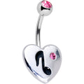 BodyCandy Pink Gem I Heart Music Belly Ring — main product shot