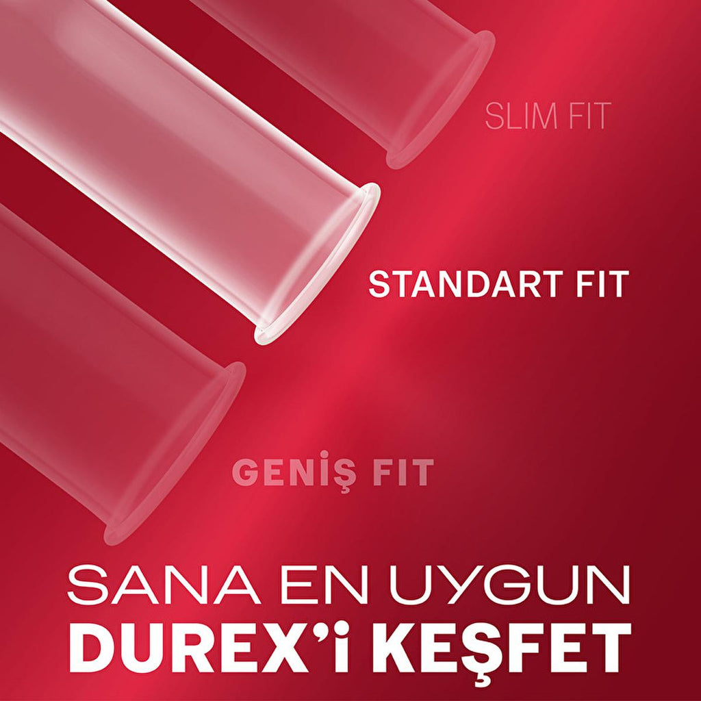 Durex Thin Feel Latex Condoms: Enhanced Sensitivity, Standard Fit (56mm), Lubricated - Safe & Natural Protection