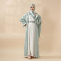 Mariam's Collection Poet Sleeve Satin Open Abaya With Matching Belt and Hijab (MOA009) — product category context