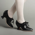 Pompadour 18th Century Leather Shoes (Black) — historical footwear by American Duchess