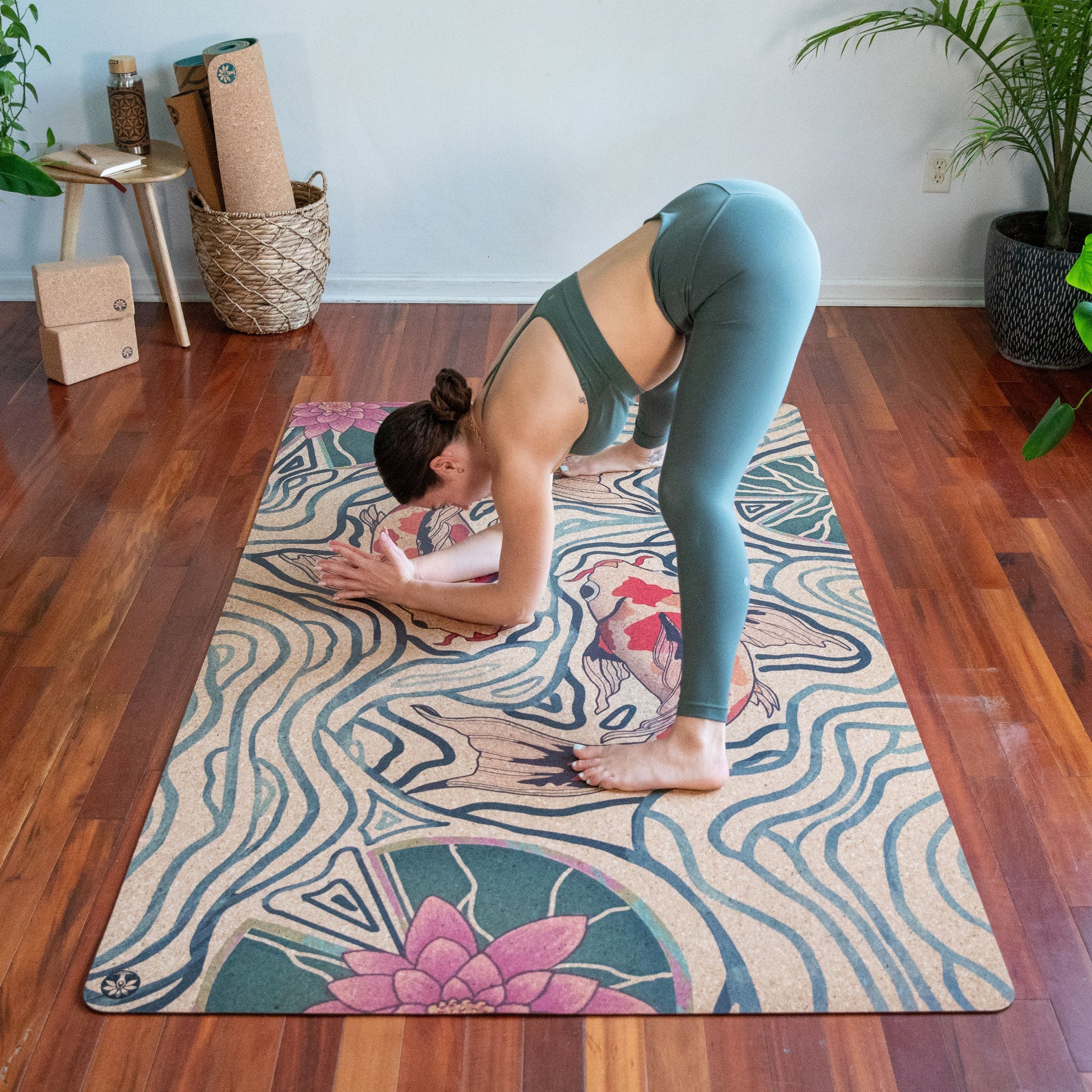 Pond of Harmony Nomad XL Cork Yoga Mat – Yoloha Yoga, view 3