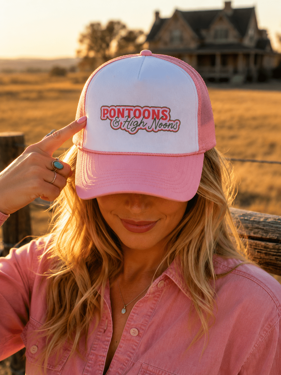 Wild Junkie Pontoons & High Noons Trucker Hat — lifestyle context