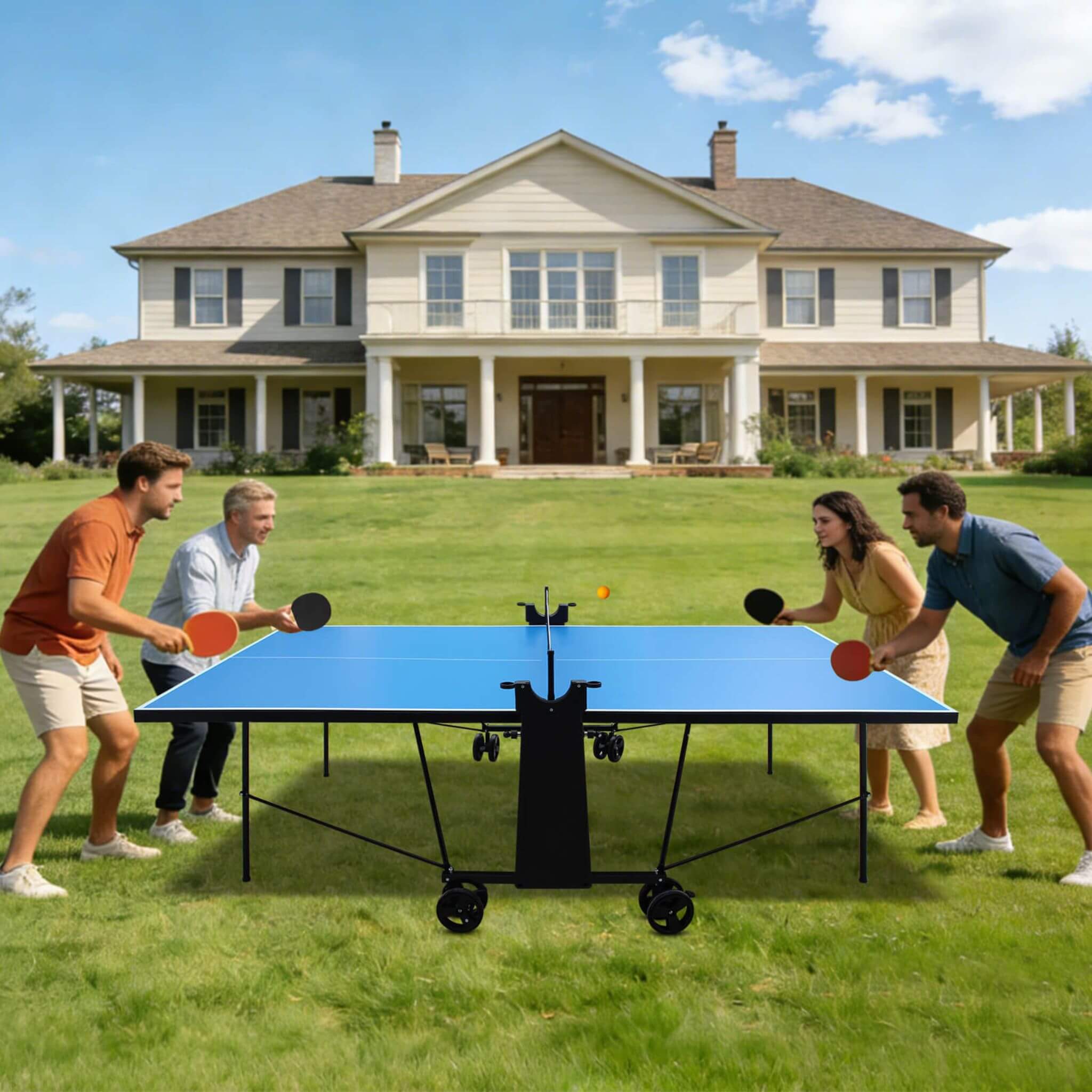 Portable 108-Inch Full-Size Table Tennis Table Set With Net, Paddles And Balls (SAK50384) – SAKSBY WHOLESALE, view 9