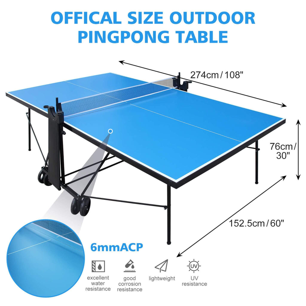 Portable 108-Inch Full-Size Table Tennis Table Set With Net, Paddles And Balls (SAK50384) – SAKSBY WHOLESALE, view 11