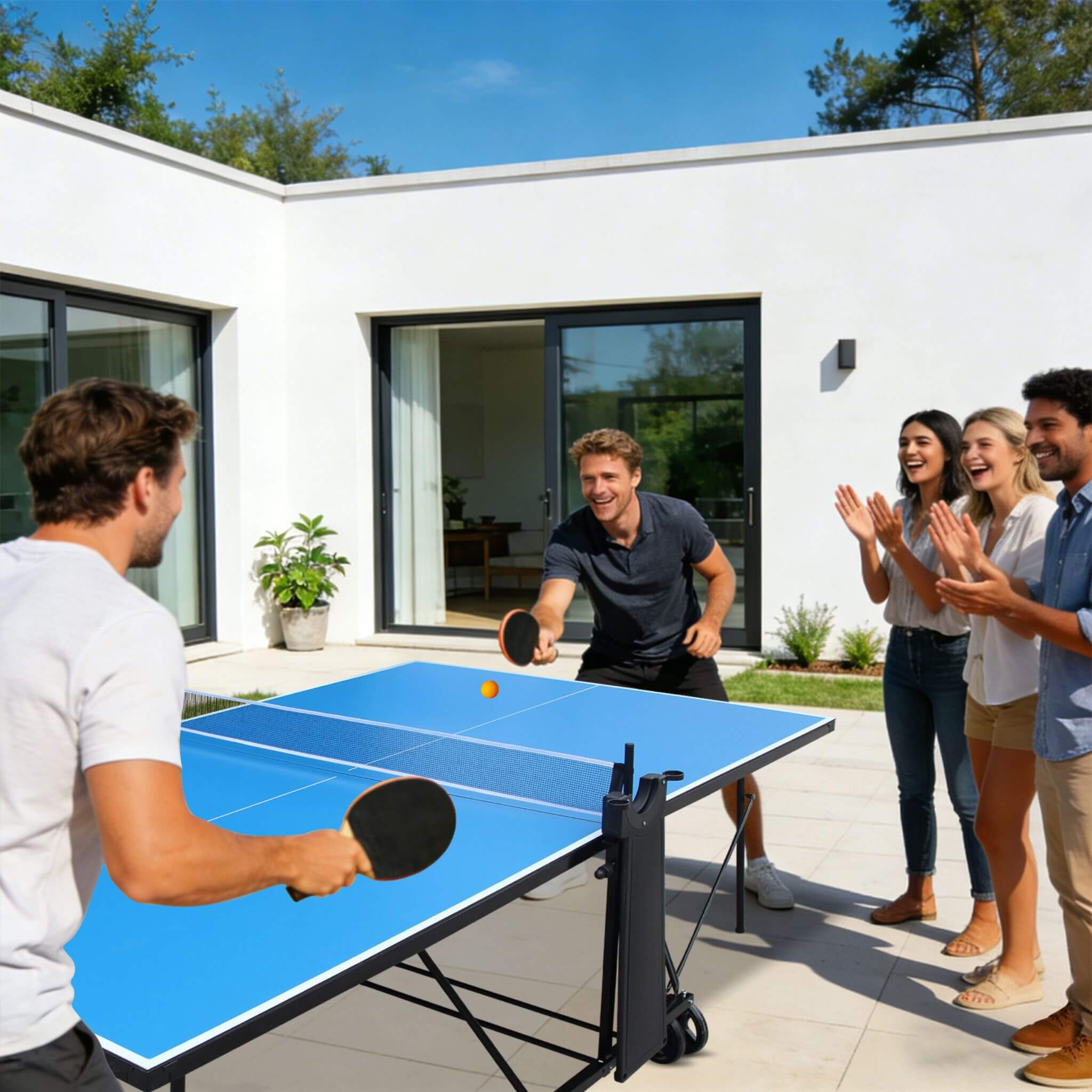 Portable 108-Inch Full-Size Table Tennis Table Set With Net, Paddles And Balls (SAK50384) – SAKSBY WHOLESALE, view 7