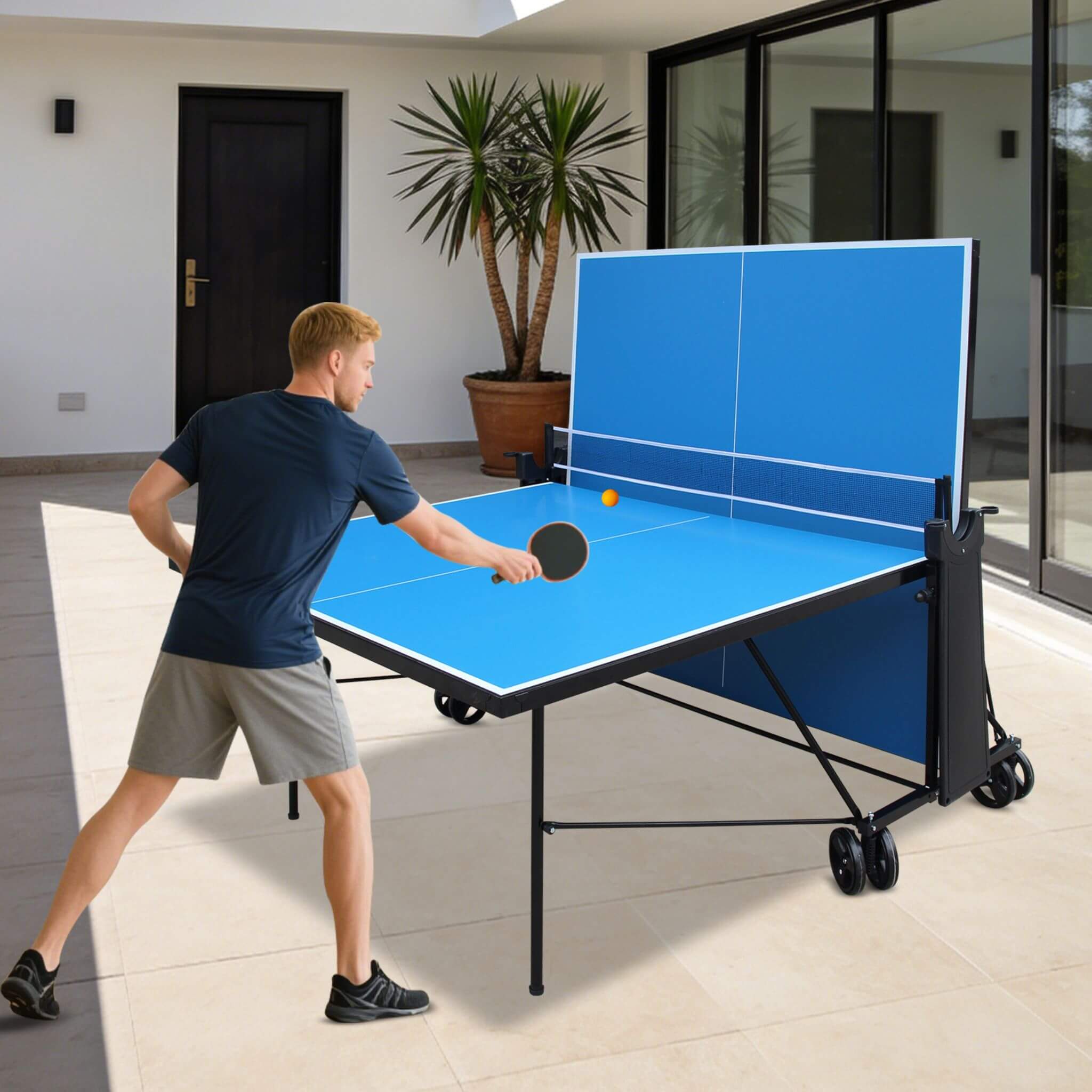 Portable 108-Inch Full-Size Table Tennis Table Set With Net, Paddles And Balls (SAK50384) – SAKSBY WHOLESALE, view 8