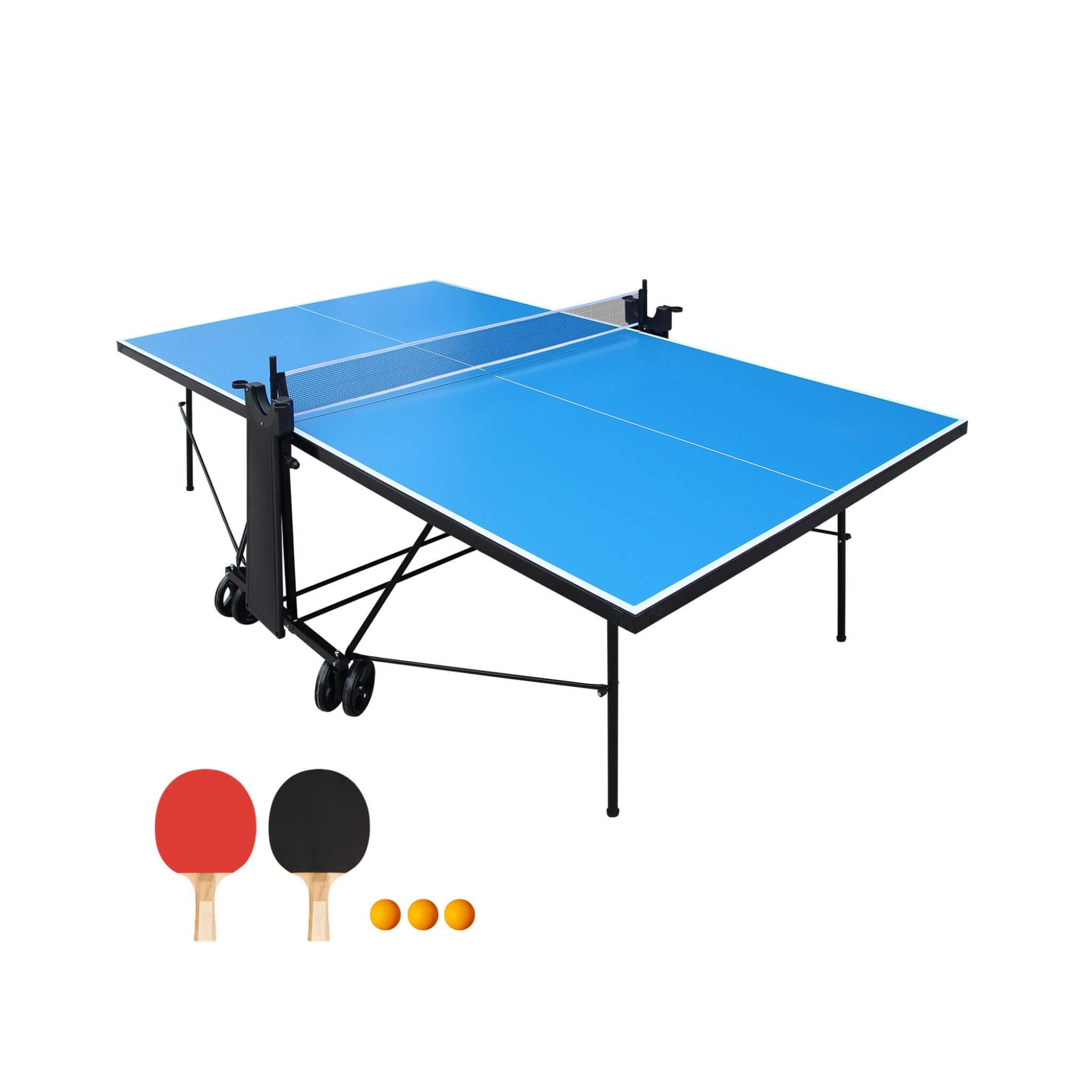 Portable 108-Inch Full-Size Table Tennis Table Set With Net, Paddles And Balls (SAK50384) – SAKSBY WHOLESALE
